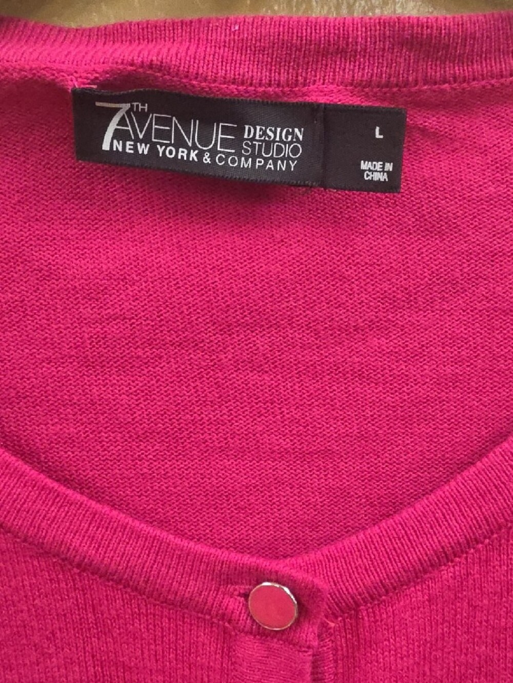 Apt. 9 Raspberry Pink Lightweight Button-Front Cardigan - Picture 2 of 5